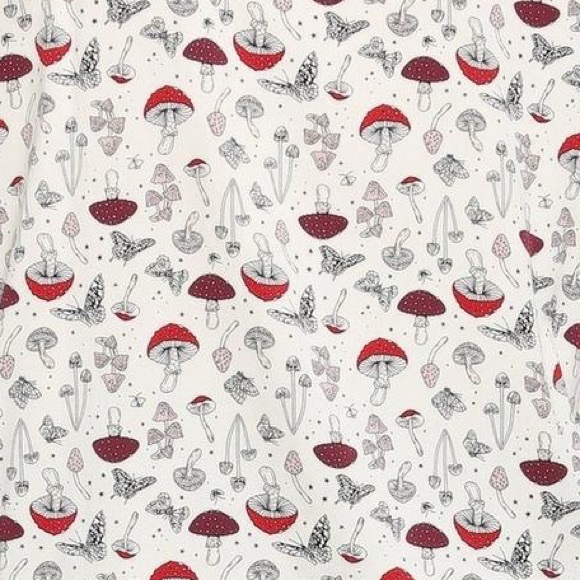 Mushroom Puff Sleeve Girls Woven Button-Up Sz 4 - Picture 4 of 4